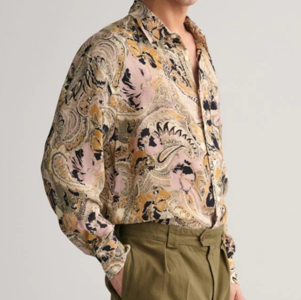 GANT Oversized Paisley Cupro Shirt